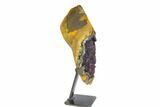 Amethyst Geode Section With Metal Stand - Uruguay #147933-2